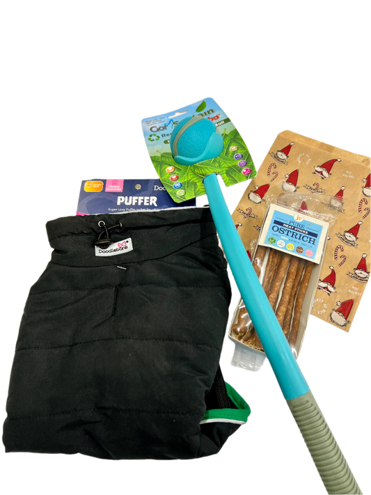 Merry Woofmas Puffer Jacket and Ball Bundle
