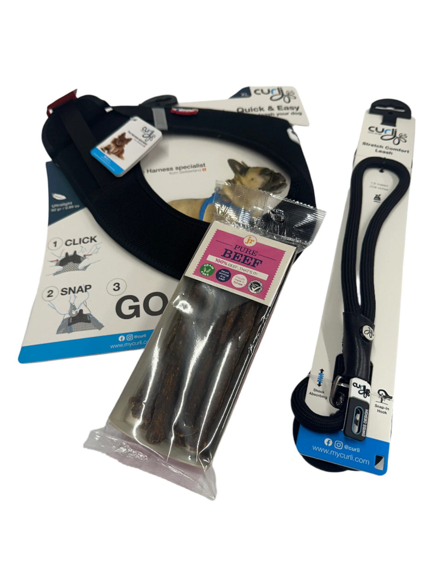 Christmas Curli Harness & Stretch Comfort Lead Bundle